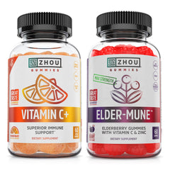 ZHOU Immune Support Bundle bottle with Elder-Mune gummies offering daily immune support for families