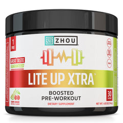 ZHOU Lite Up Xtra cherry limeade jar delivers clean workout energy.