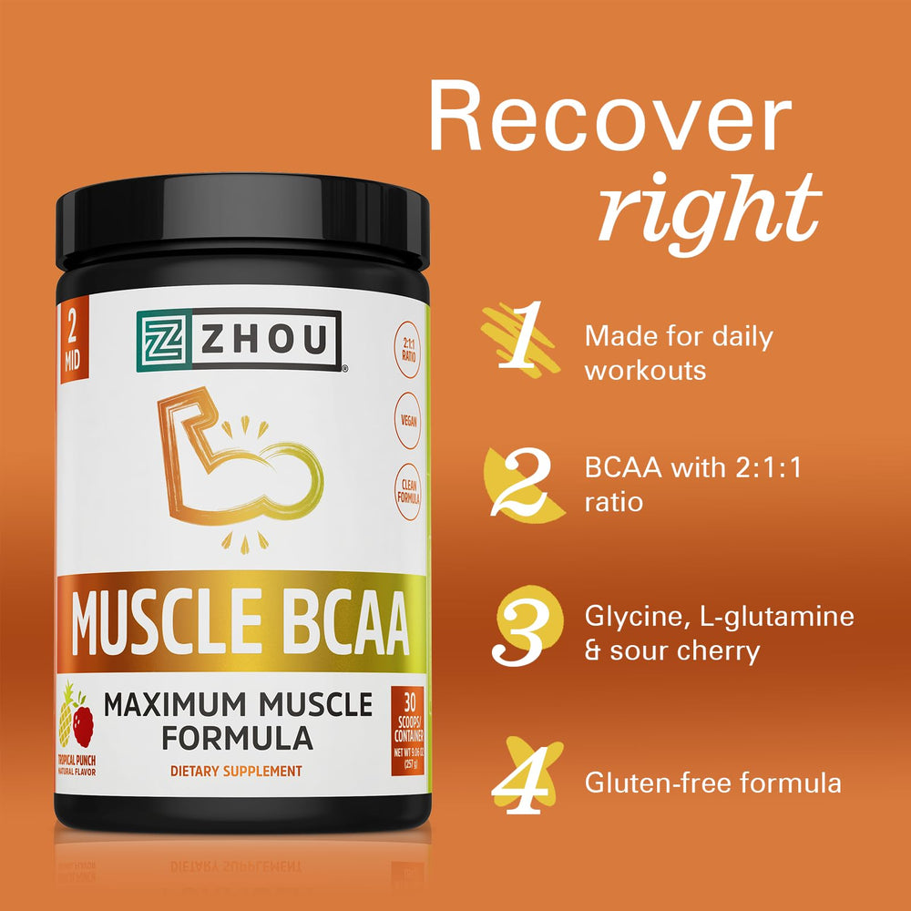 ZHOU Muscle BCAA shaker with powder ready for post workout drink