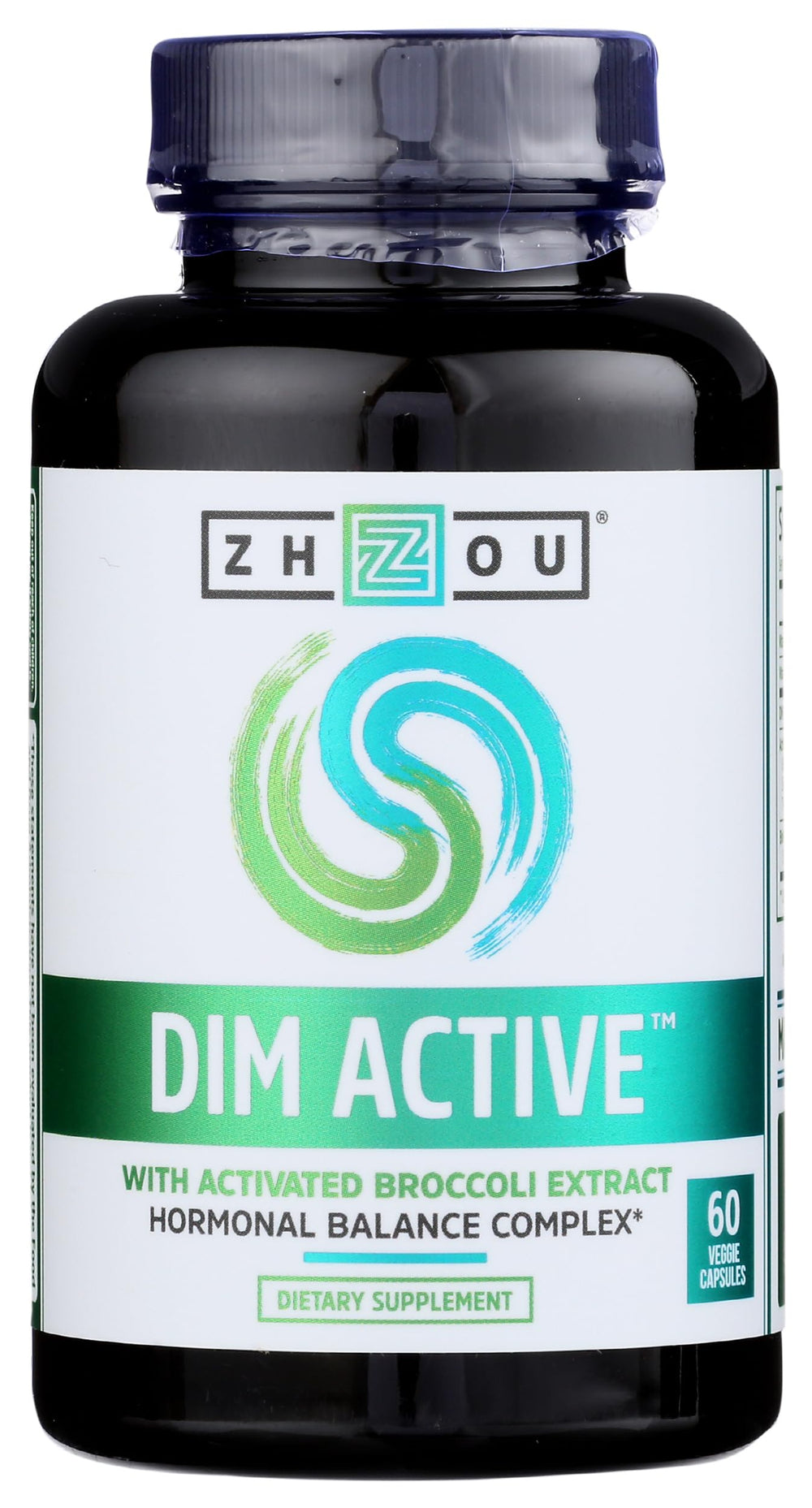 Zhou Nutrition Dim Active 60ct bottle front with easy to take capsules for daily wellness.