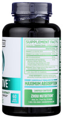 Zhou Nutrition Dim Active supplement facts label with ingredients overview.