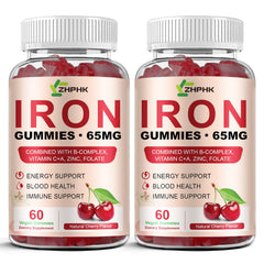 ZHPHK Iron Gummies Cherry Flavor bottle for daily iron support