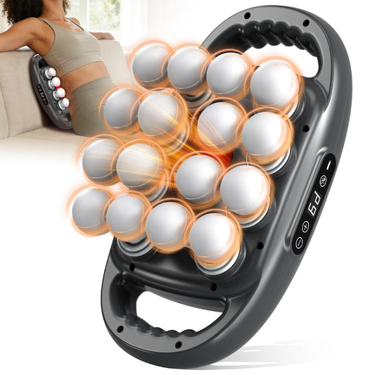 ZIIRCEH 16-head massage gun targeting back tension for deep relief.