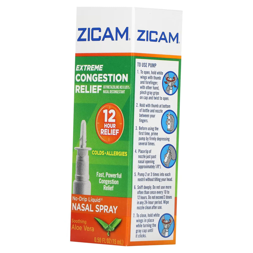 Zicam extreme relief nasal spray aloe vera formula highlights soothing comfort