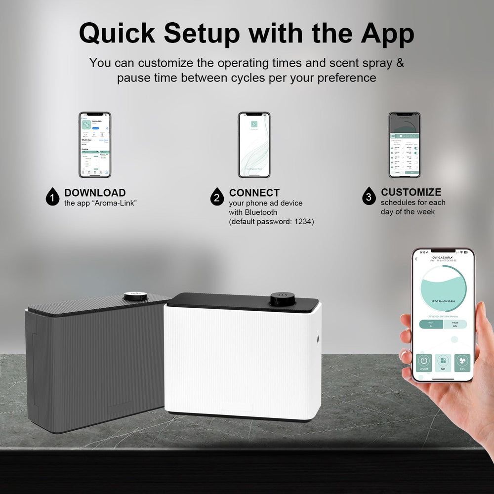 Zinyeme Scent Air Machine quiet diffusion ensures peaceful evenings.
