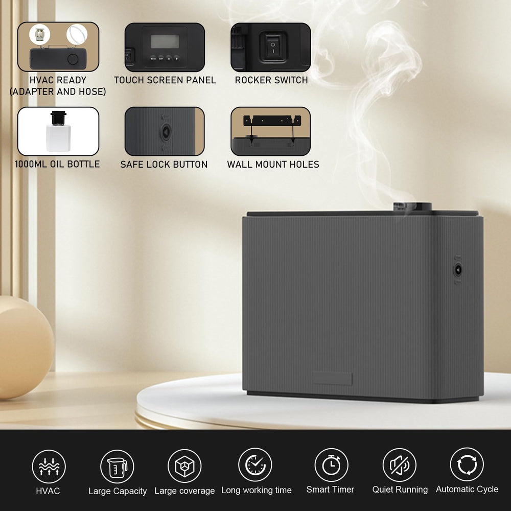 Zinyeme Smart Scent Air Machine wide-coverage view illustrating scent diffusion throughout large spaces.