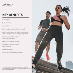 ZINZINO LeanShake Vanilla nutrition label highlights protein content and ingredients.