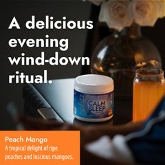 Zipfizz Nightly Calm scoop-dispensing image illustrates kid-friendly dosing.