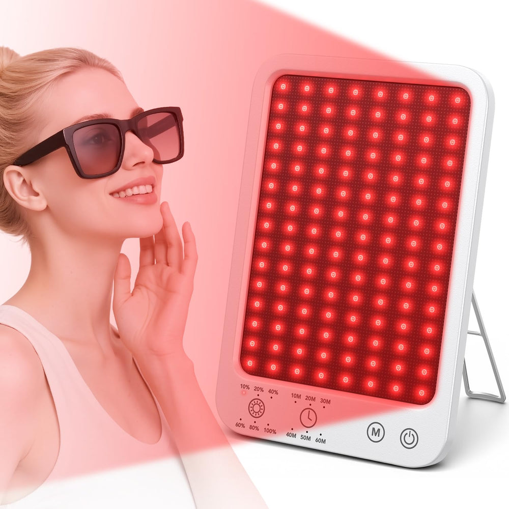 Ziptly red light panel dual wavelengths for skin vitality and relaxation.