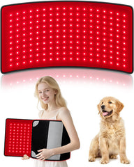 Ziptly red light therapy mat front view showing wide 24x12 coverage for back and shoulders