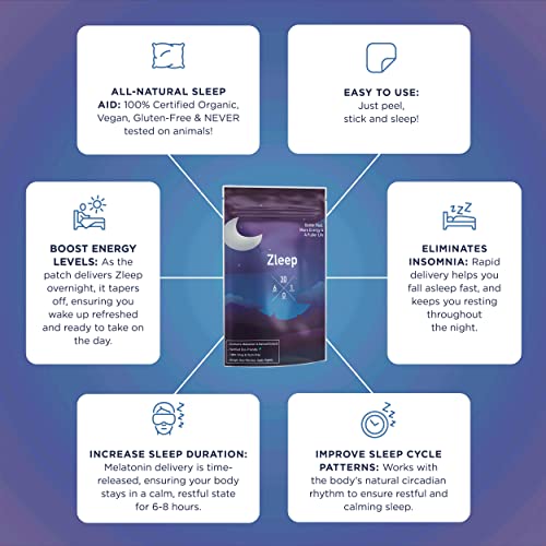 Zleep lifestyle shot with patch worn overnight for a restful routine.