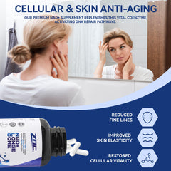 ZNC 10-in-1 NAD supplement capsules close-up highlighting capsules