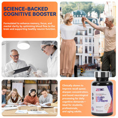 ZNC Brain Supplement ginkgo biloba capsule highlights calm, steady focus