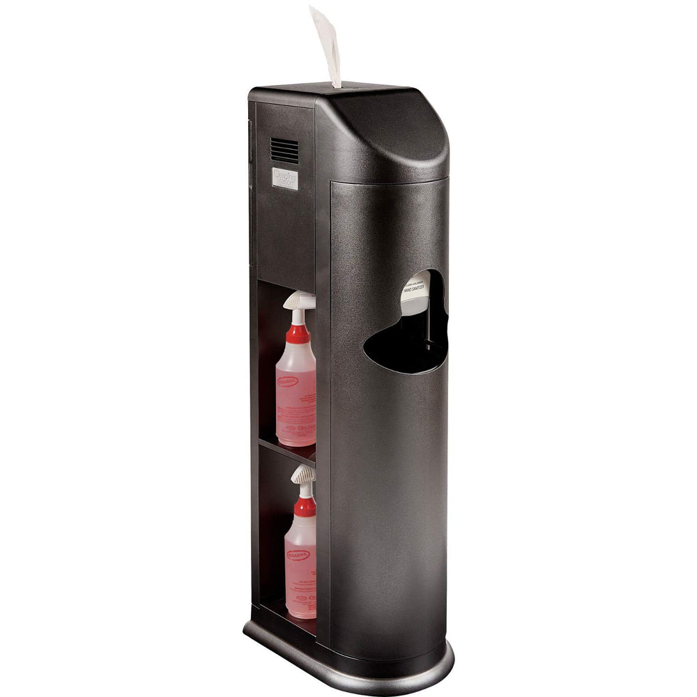 Zogics All-in-One Cleaning Station front view with wipes and gel dispenser for quick sanitizing