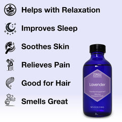 Zongle Therapeutics lavender oil in a DIY hair care setup.