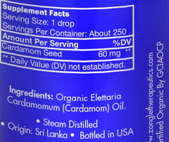 Zongle Therapeutics Cardamom Oil pour shows easy dosing for drinks