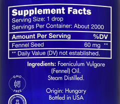 Zongle Therapeutics fennel oil pour bottle for easy cooking or diffusion.