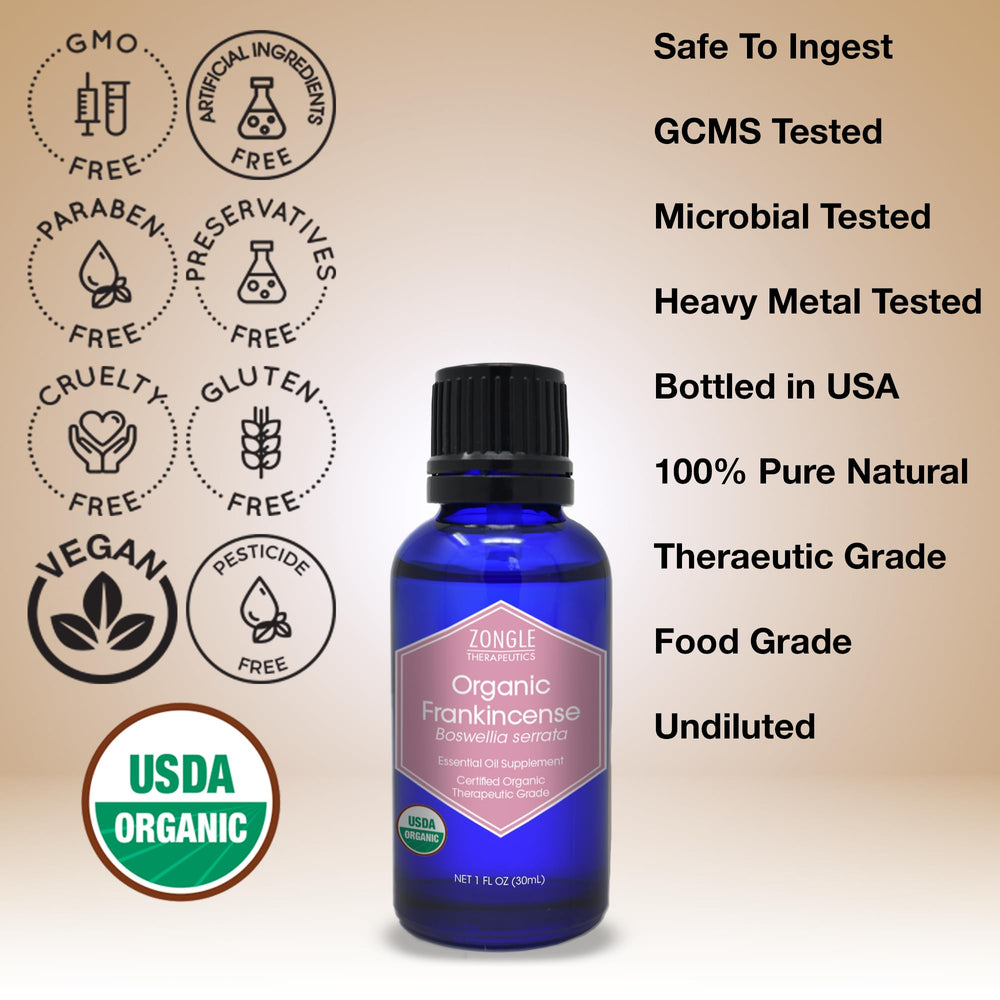 Zongle Therapeutics Frankincense oil dropper—precise, safe dilution.
