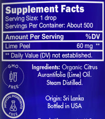 Zongle Therapeutics lime oil in a dish-ready bottle for cooking and beverages.