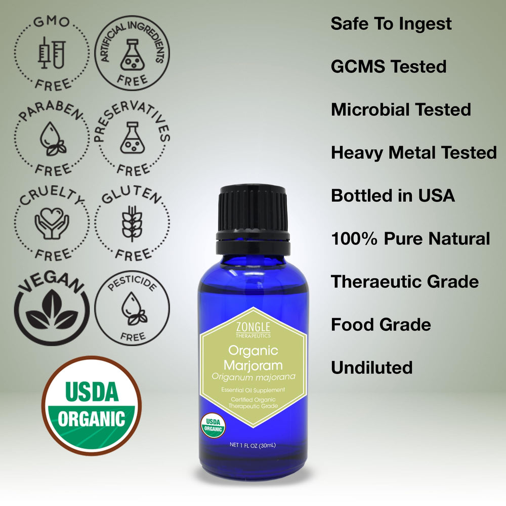 Zongle Therapeutics marjoram oil amber glass bottle preserves freshness