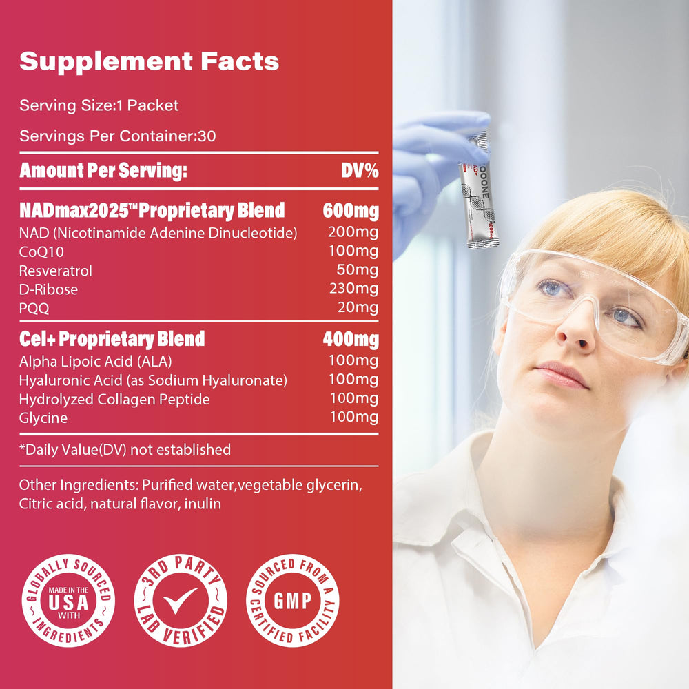 Zooone NAD+ 1000mg measured-doses: pre-measured portions for consistency.