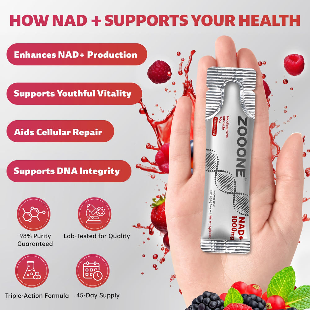 Zooone NAD+ capsules close-up show convenient daily dose