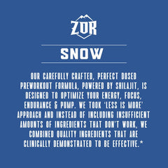 ZOR Snow beta-alanine supports endurance during training.