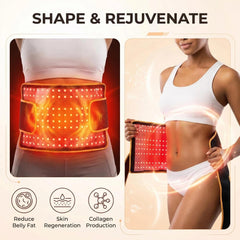 ZorMu red light therapy belt in use during a home wellness routine