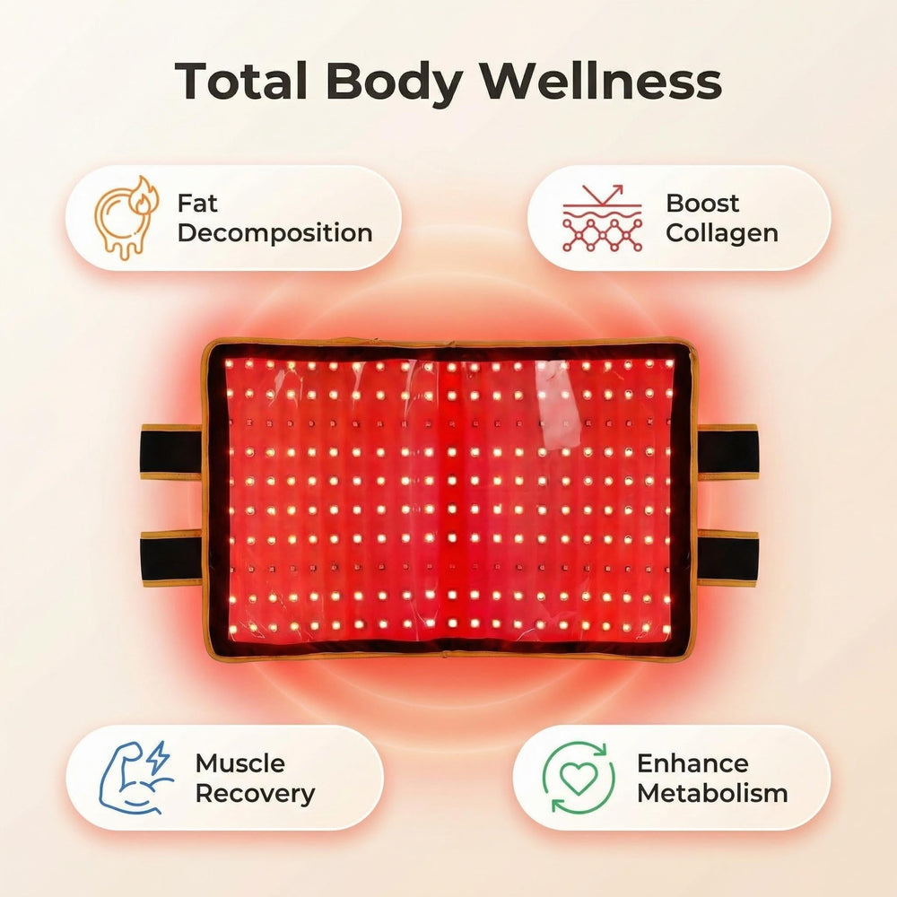 ZorMu red light therapy belt on thigh area for targeted contouring and cellulite appearance improvement