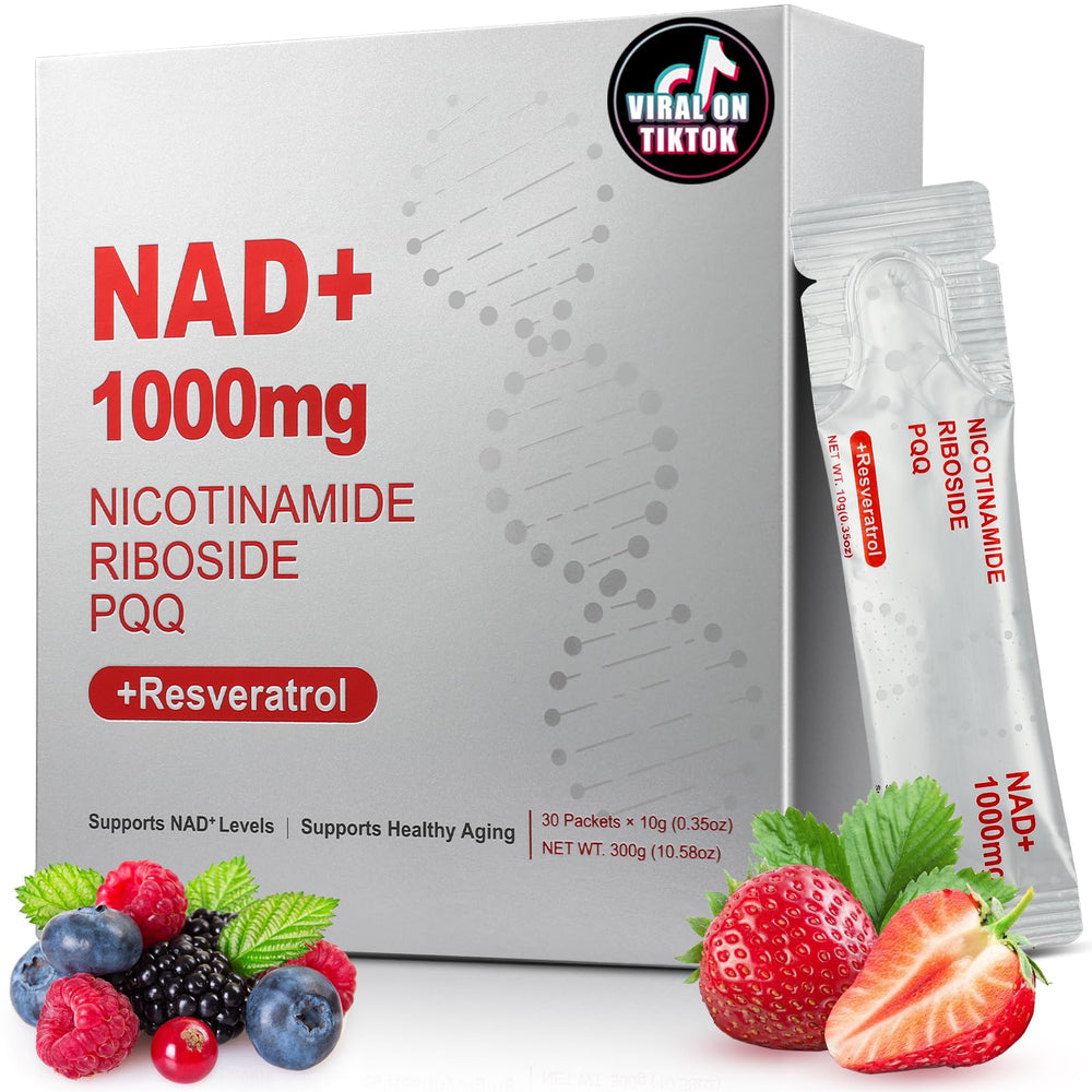 ZOROAHER NAD1000 liquid bottle shown for energy-friendly aging support