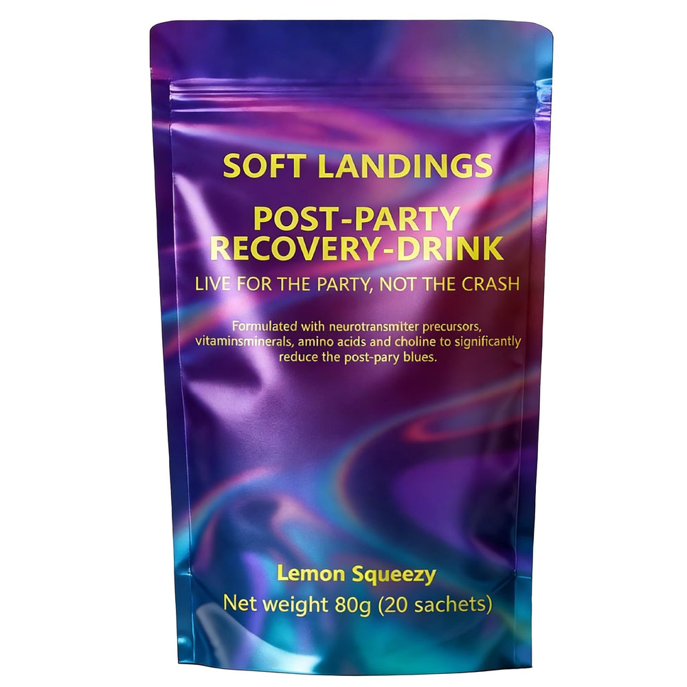 ZPX Soft Landings lemon bottle front for convenient post-party hydration.