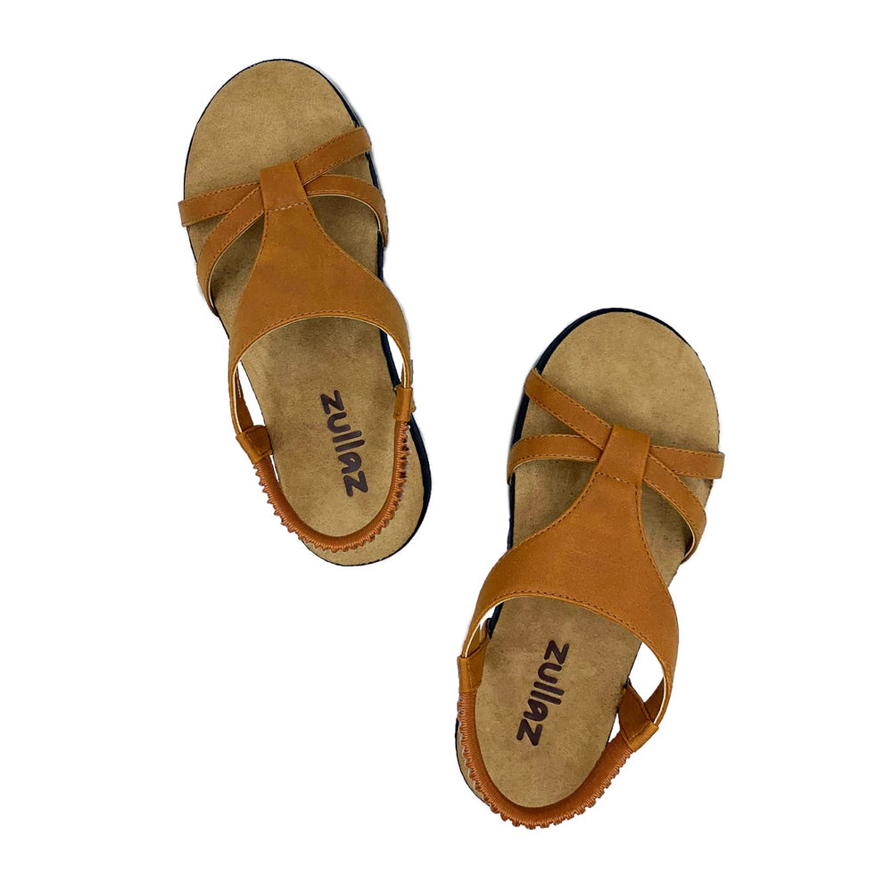 Zullaz Anna deep heel cup stabilizes the foot for comfortable steps.