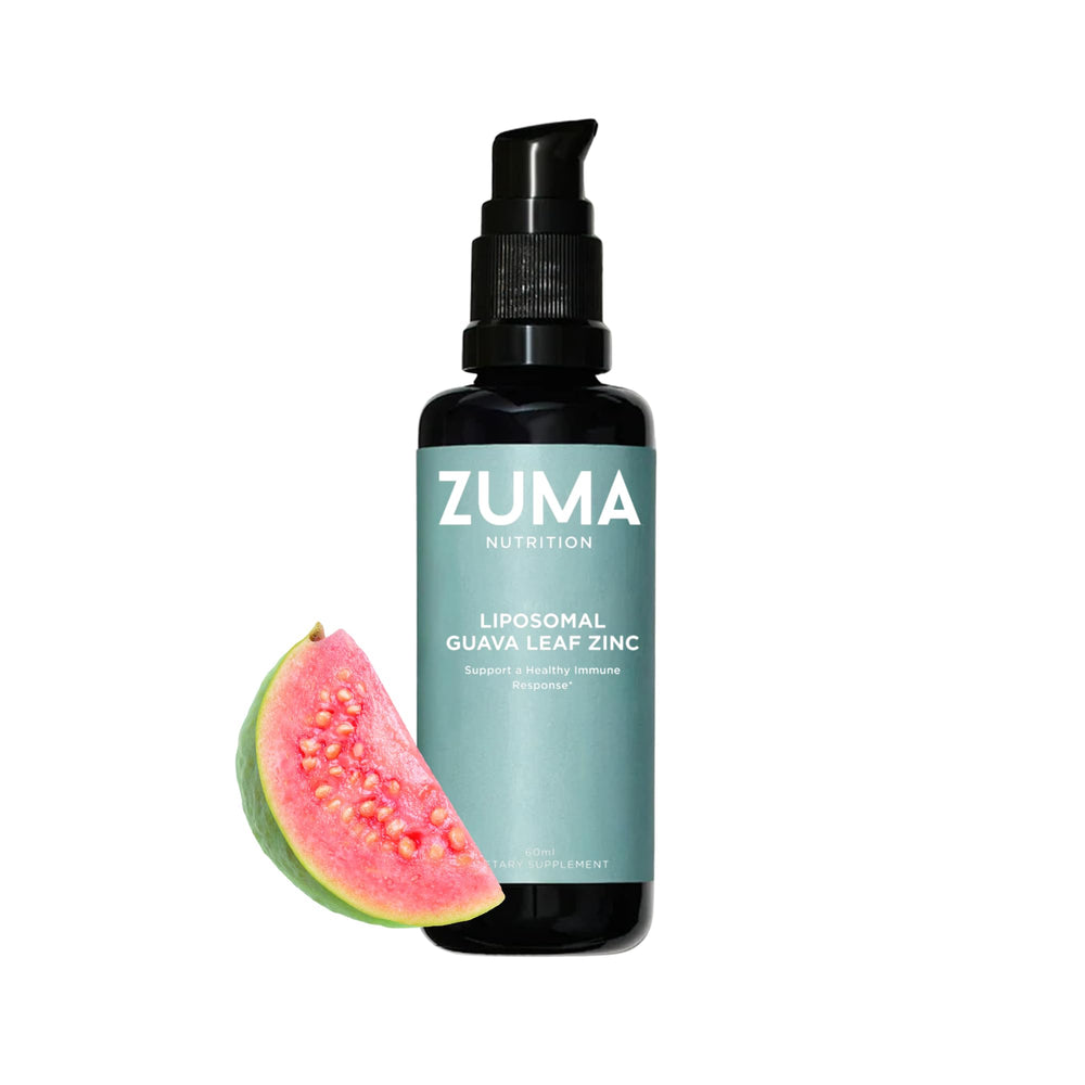 Zuma Nutrition Guava Leaf Zinc bottle close-up for daily use