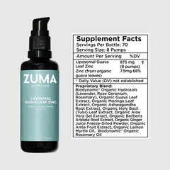 Zuma Nutrition Guava Leaf Zinc tasting guava lemon ginger flavor ready to enjoy