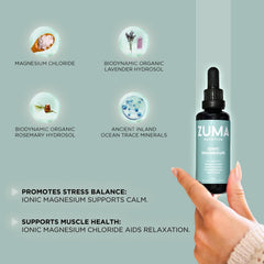 Zuma Nutrition tonic close-up highlighting the mineral trace complex.
