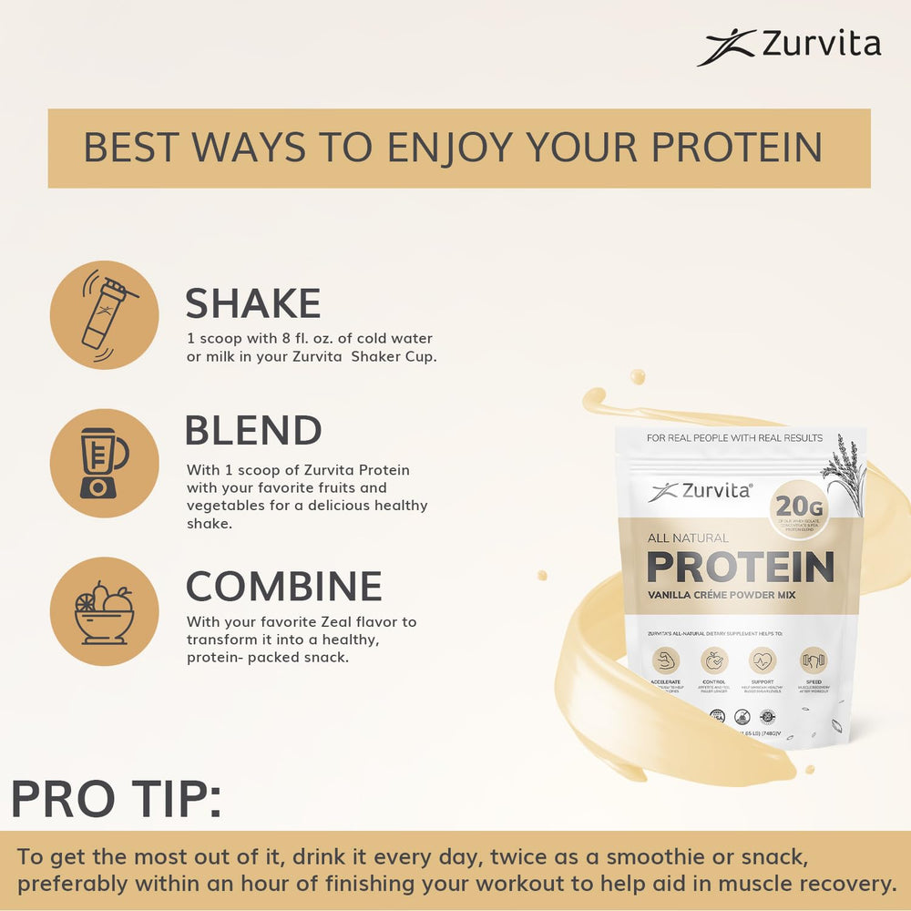 Zurvita Vanilla Creme ingredients list with probiotics and no artificial sweeteners