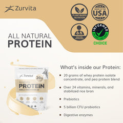 Zurvita Vanilla Creme nutrition facts panel showing 24 plus nutrients