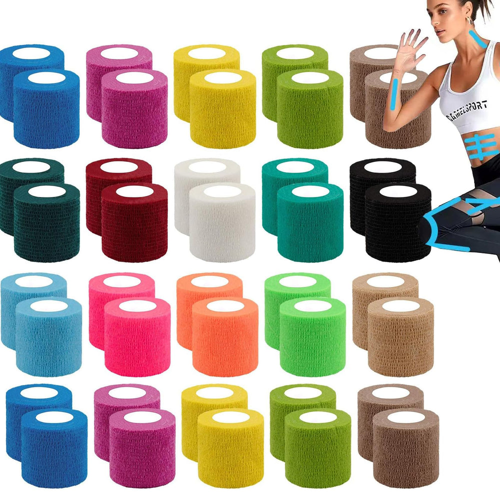 Zwealthygift 40-pack colorful bandage wraps offer versatile color options for coordination.