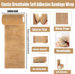 Zwealthygift BandageWrap self-adherent application demonstrates secure, slip-free fitting.