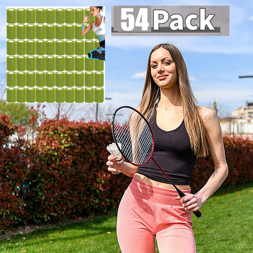 Zwealthygift green bandage wrap roll inside individual packaging, portable for on-the-go use.