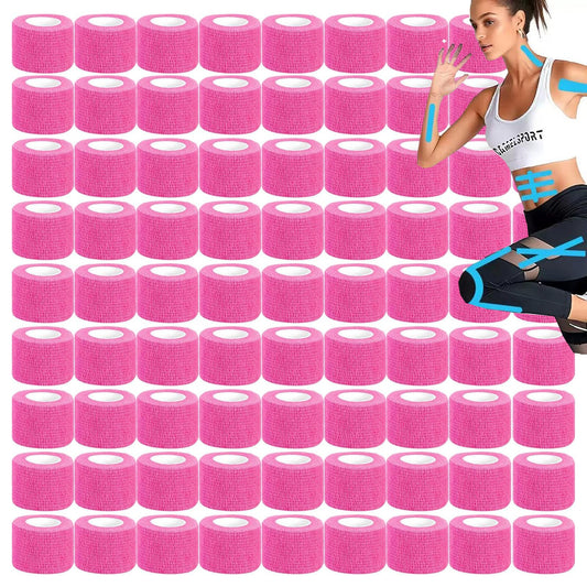 Zwealthygift pink self-adherent wrap for secure, slip-free workouts