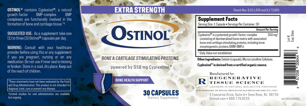 Calendar-style display implying consistent, ongoing Ostinol use