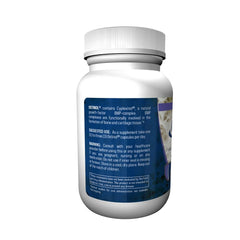 ZYCAL Ostinol bottle label highlighting non-GMO, gluten-free formula and Cyplexinol ingredients