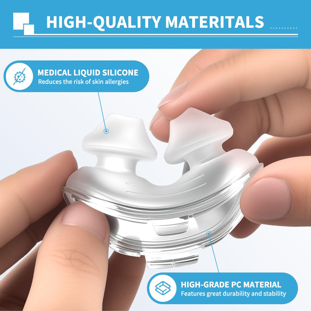ZYG AirFit P10 compatibility nasal pillow demonstrates a secure seal.