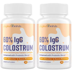 Zypherionixis bovine colostrum bottle showcases immune-support formulation for daily wellness
