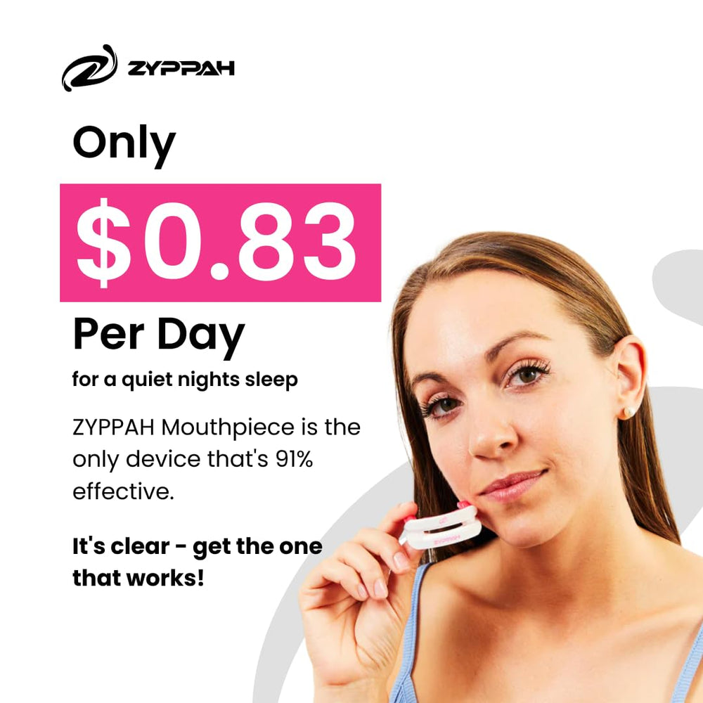 ZYPPAH mouthpiece in use on teeth with secure bite and fit