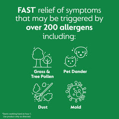 Zyrtec with hour-one onset for quick symptom control.