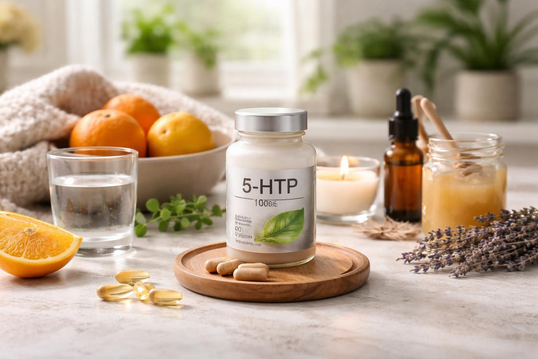 5-HTP supplement capsules and seasonal wellbeing essentials