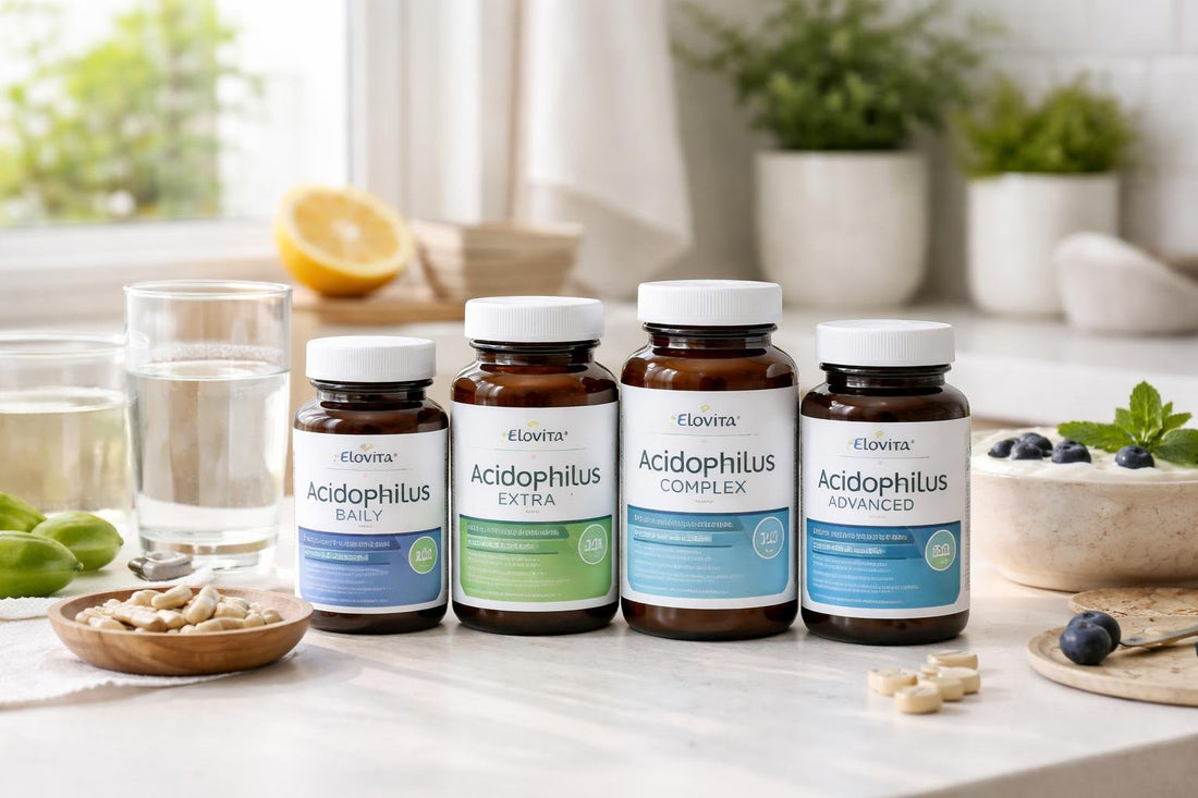 Acidophilus probiotic supplement range and labels