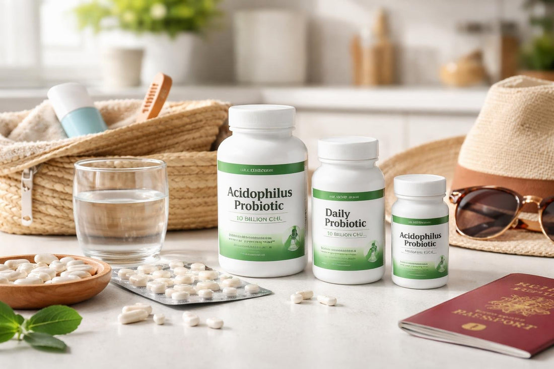 Travel-ready acidophilus probiotic supplement selection